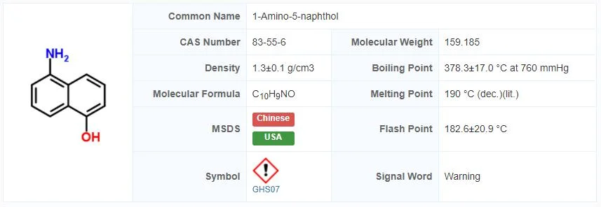 5-Amino-1-Naphthol CAS83-55-6 5-Hydroxy-1-Naphthylamine; 1-Naphthol, 5-Amino